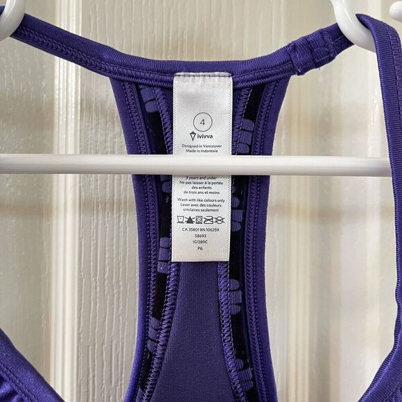 Ivivva by Lululemon Purple Double Dutch Tank Top Athletic Girls Size 4 - Picture 4 of 9